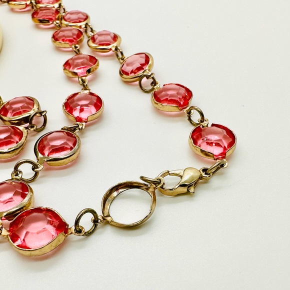 Vintage Monet XL Bracelet & Pink Bezel Necklace - Picture 7 of 13